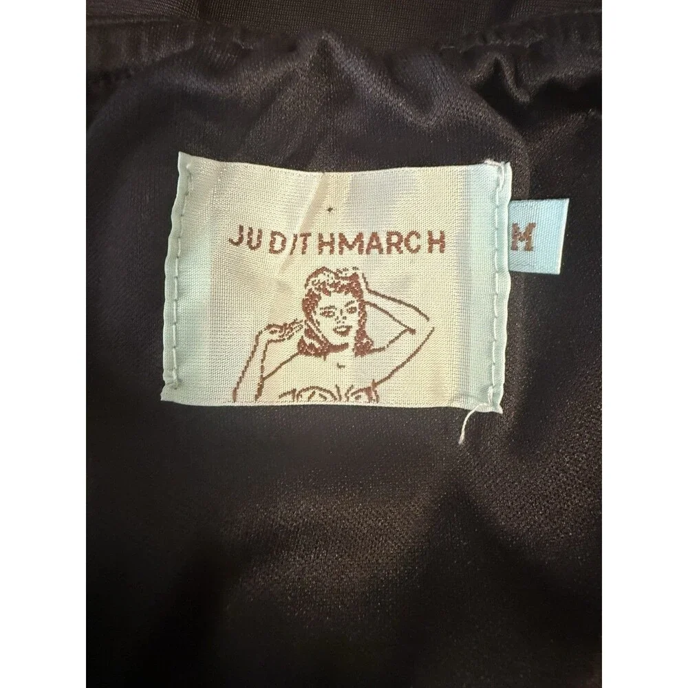 Judith March Tiered Skirt Medium Black White Crochet Lace Boho Hippie